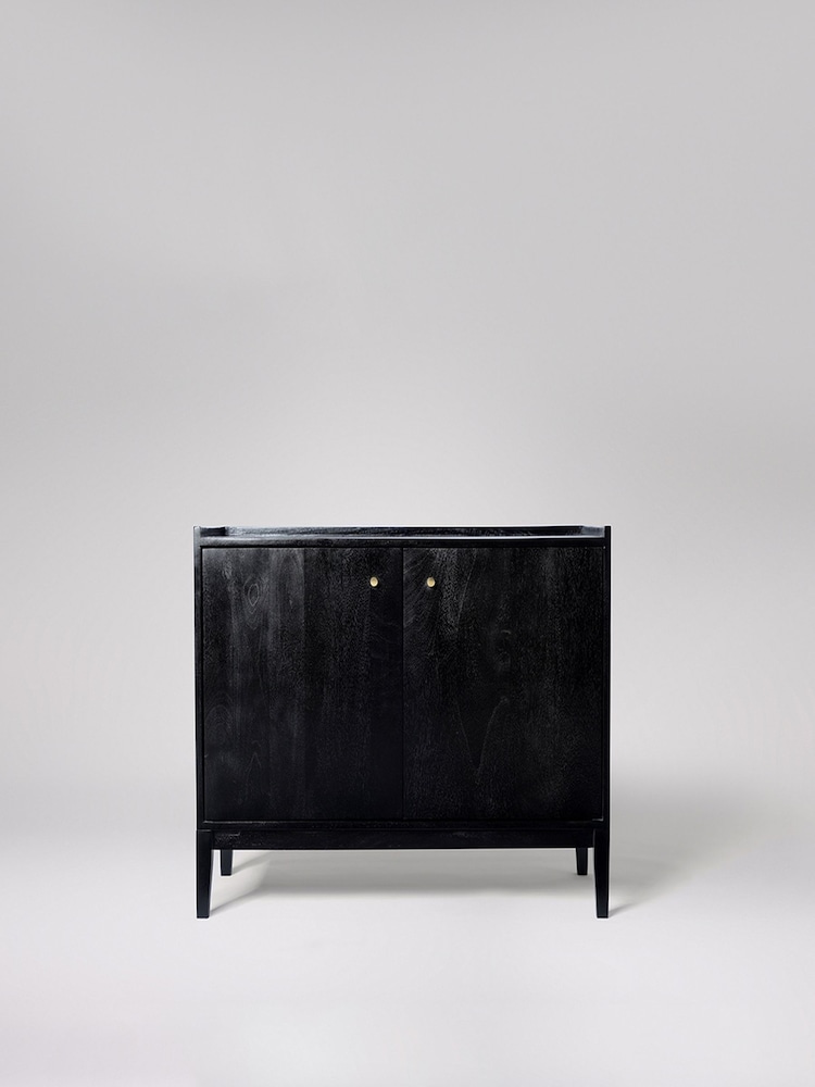 Swoon Black Newham Mango Wood 2 Door Sideboard - Image 2 of 10 Swoon Black Newham Mango Wood 2 Door Sideboard - Image 2 of 10