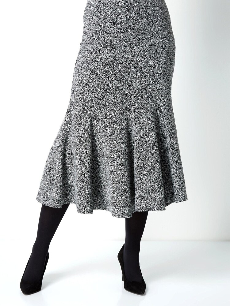 Roman Grey Texture Flared Skirt - Image 1 of 3