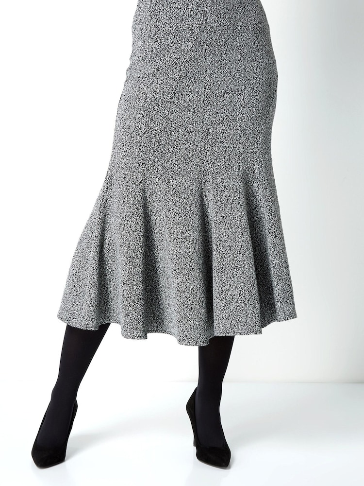 Roman Grey Texture Flared Skirt - Image 1 of 3 Roman Grey Texture Flared Skirt - Image 1 of 3