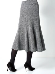 Roman Grey Texture Flared Skirt - Image 2 of 3