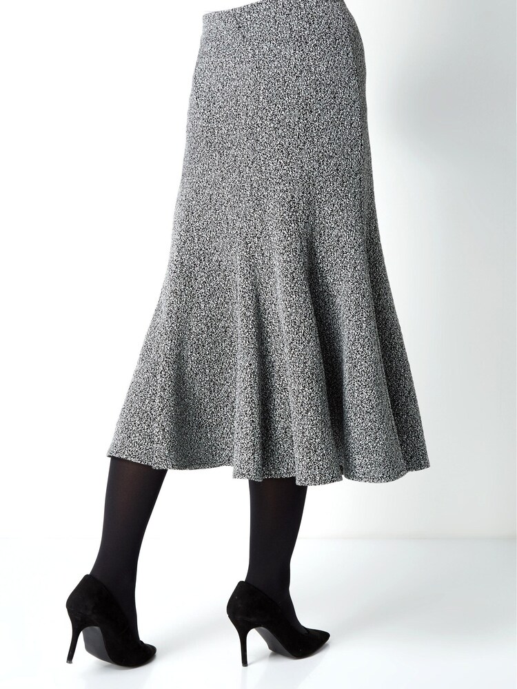 Roman Grey Texture Flared Skirt - Image 2 of 3