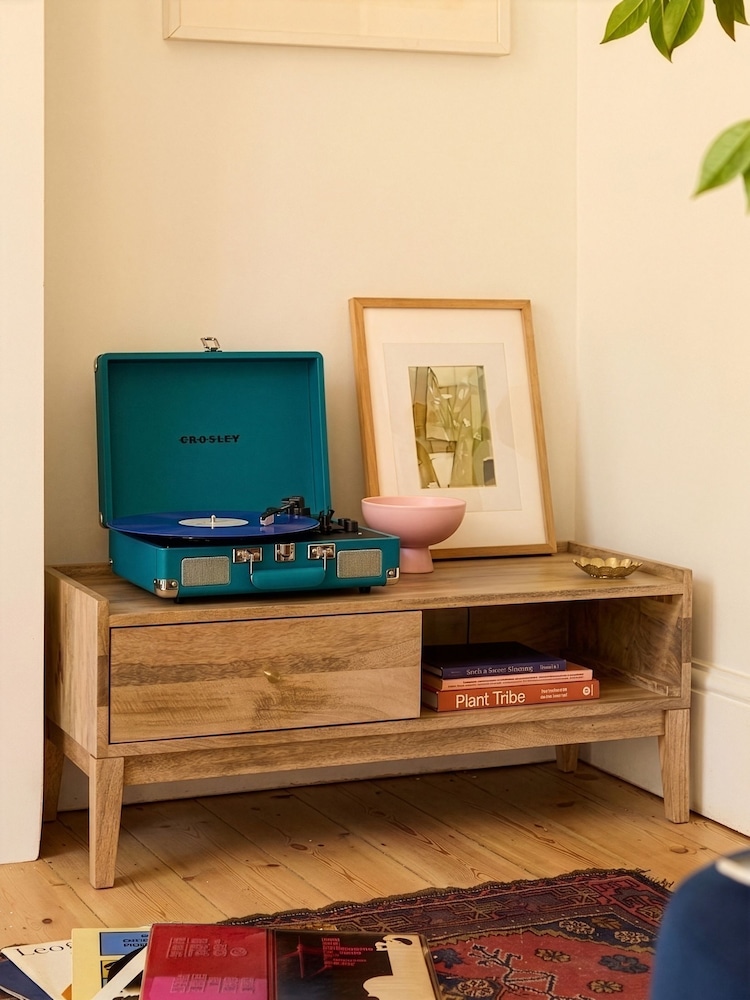Swoon Light Brown Newham Mango Wood 1 Door Media Unit - Image 1 of 9 Swoon Light Brown Newham Mango Wood 1 Door Media Unit - Image 1 of 9