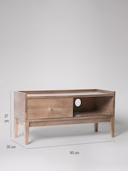Swoon Light Brown Newham Mango Wood 1 Door Media Unit - Image 9 of 9