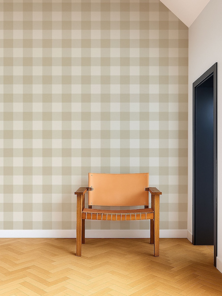 Scion Pebble Pomona Central Check A4 Wallpaper Sample - Image 2 of 2