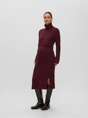 Mamalicious Maternity and Nursing Long Sleeve Knitted Midi Dress - 6суретінің 2 суреті