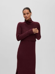 Mamalicious Maternity and Nursing Long Sleeve Knitted Midi Dress - 6суретінің 5 суреті