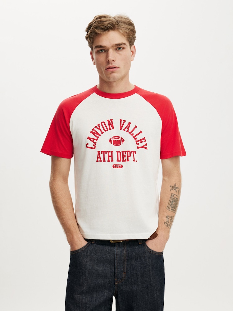 Cotton On White Fitted Graphic T-Shirt - Image 1 of 4