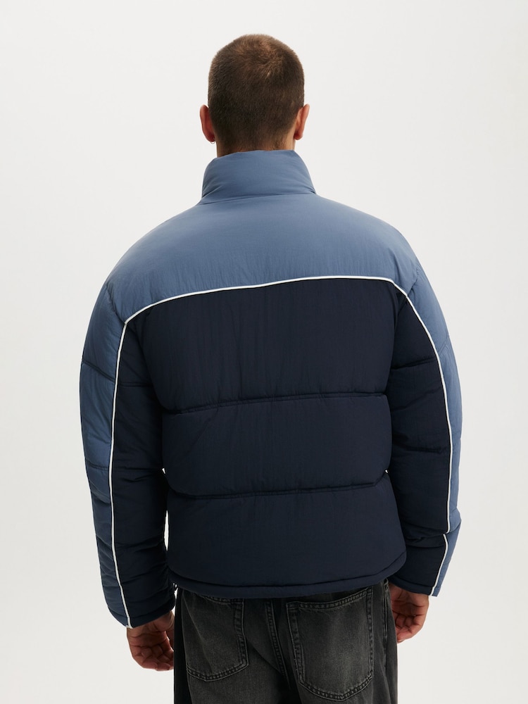 Cotton On Blue Puffer Jacket - Image 2 of 4 Cotton On Blue Puffer Jacket - Image 2 of 4