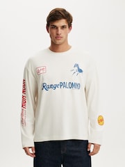 Cotton On White Regular Fit Graphic Long Sleeve T-Shirt - Image 1 of 4