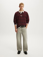 Cotton On Red Box Fit Rugby Polo Shirt - Image 3 of 4