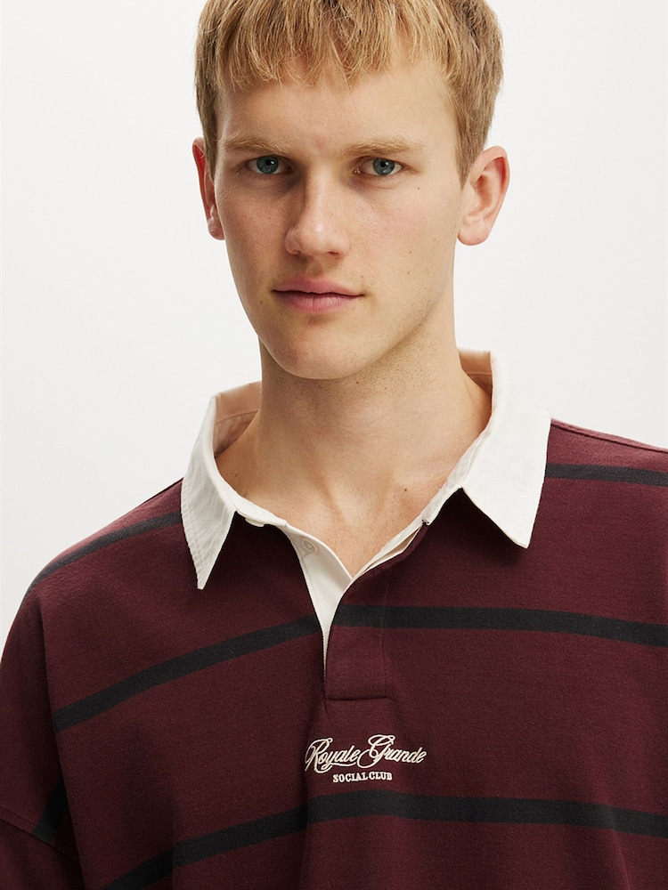 Cotton On Red Box Fit Rugby Polo Shirt - Image 4 of 4 Cotton On Red Box Fit Rugby Polo Shirt - Image 4 of 4