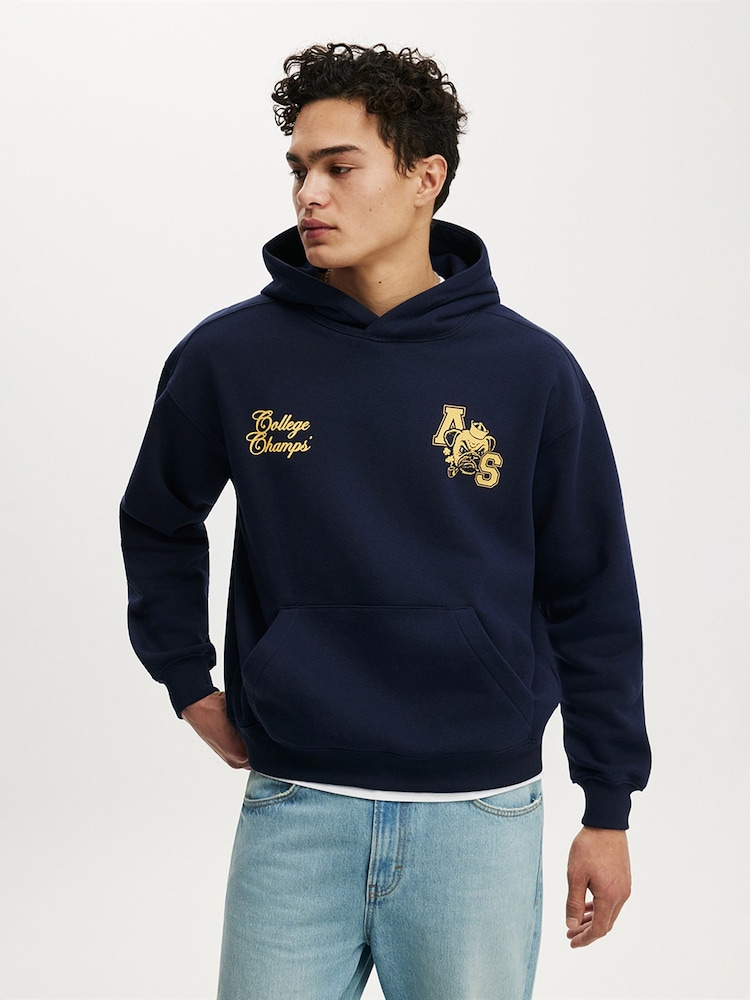 Cotton On Blue Box Fit Graphic Hoodie - Image 1 of 4