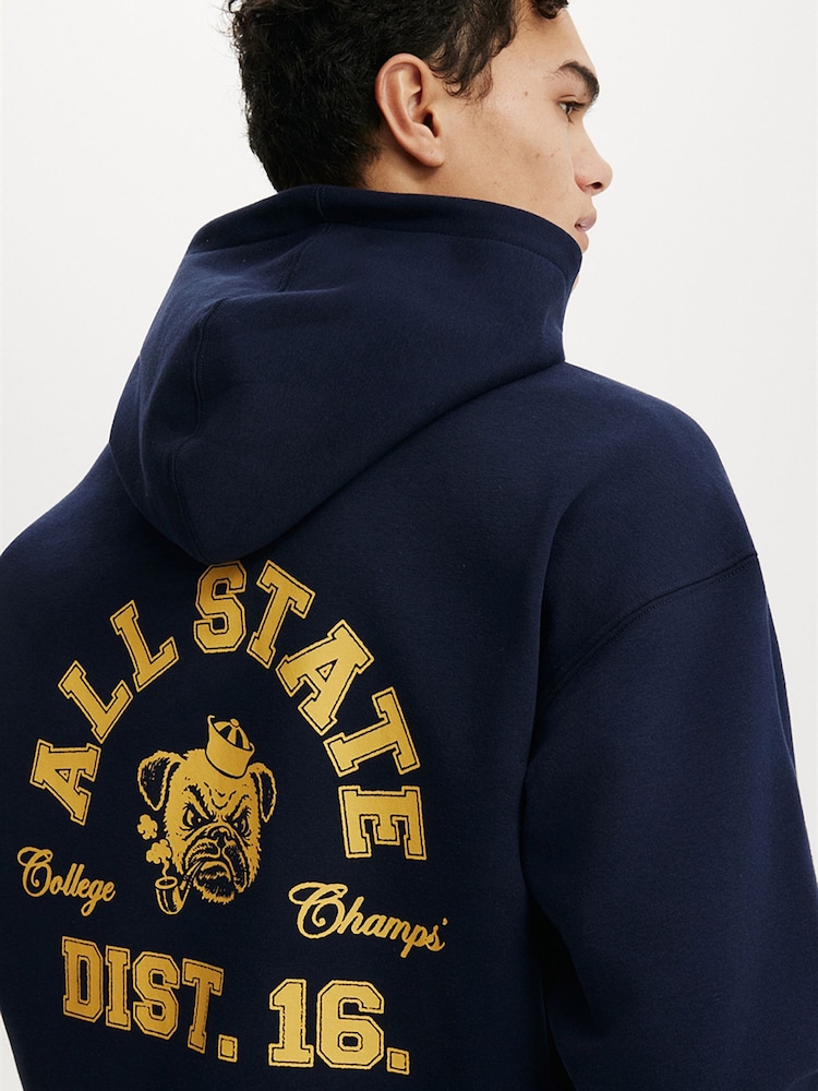 Cotton On Blue Box Fit Graphic Hoodie - Image 4 of 4