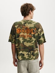 Cotton On Green Camo Cropped Fit Graphic T-Shirt - Image 2 of 4