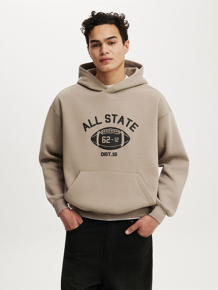 Cotton On Cream Box Fit Graphic Hoodie - Image 1 of 4 Cotton On Cream Box Fit Graphic Hoodie - Image 1 of 4
