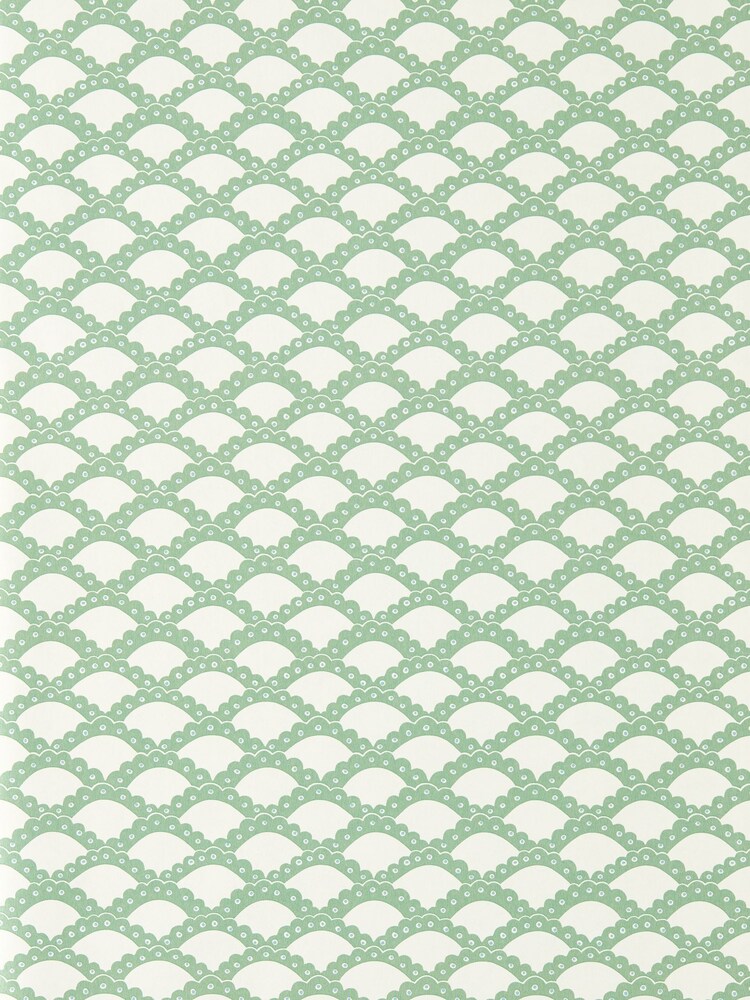 Scion Jade Pomona Scallop Frill A4 Wallpaper Sample - Image 1 of 1 Scion Jade Pomona Scallop Frill A4 Wallpaper Sample - Image 1 of 1