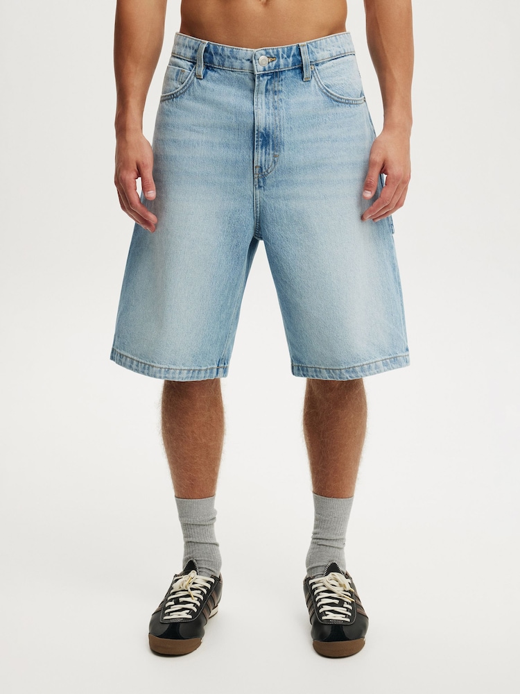 Cotton On Blue Super Baggy Jort Shorts - Image 1 of 5 Cotton On Blue Super Baggy Jort Shorts - Image 1 of 5