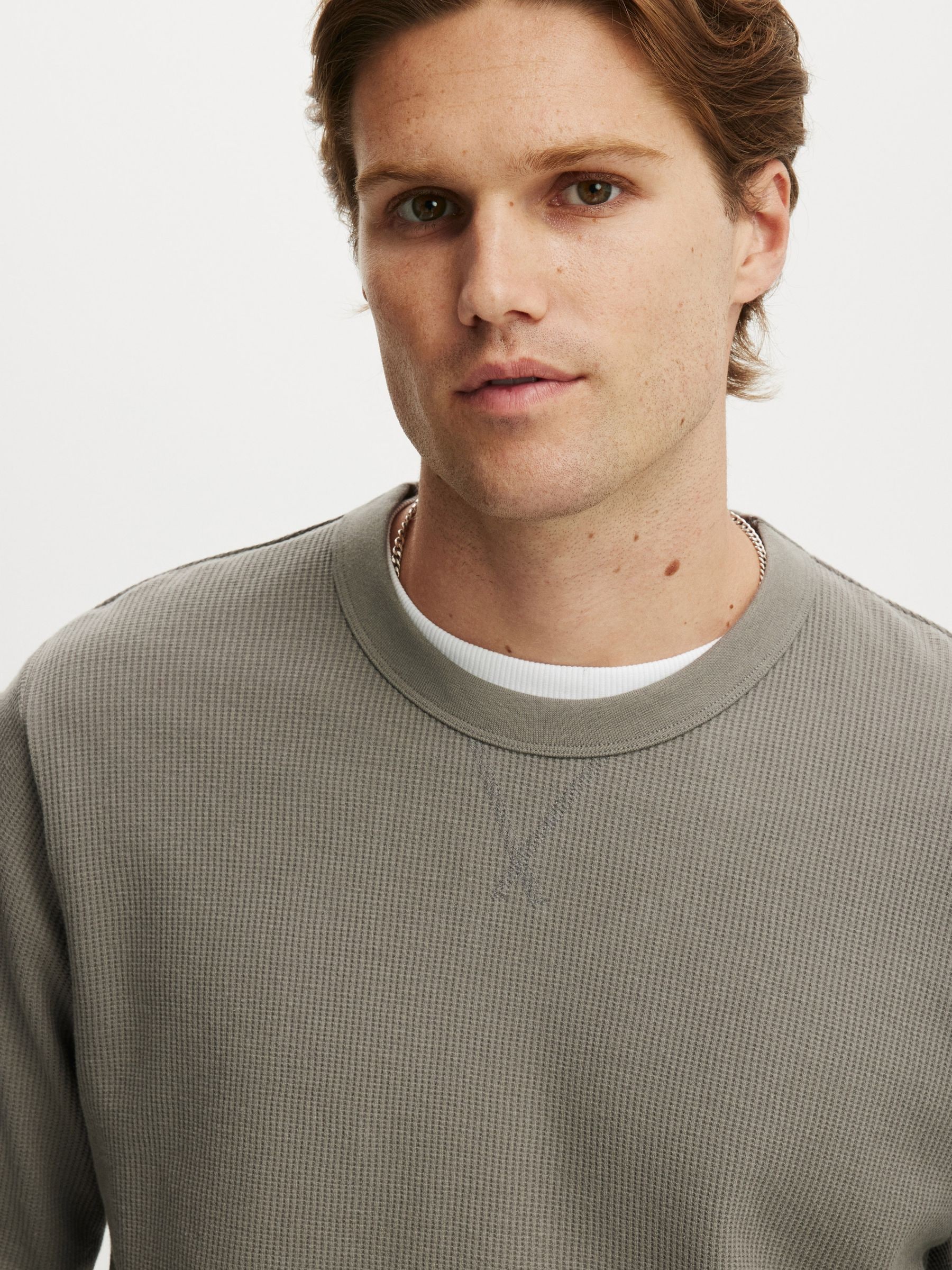 トップス Stone  Waffle Knit L 16aw Buy Cotton On Slate Stone Waffle Cropped Fit Textured Long Sleeve