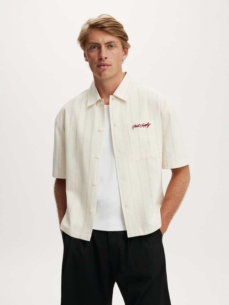 Cotton On Cream Ventura Short Sleeve Shirt - Image 1 of 4
