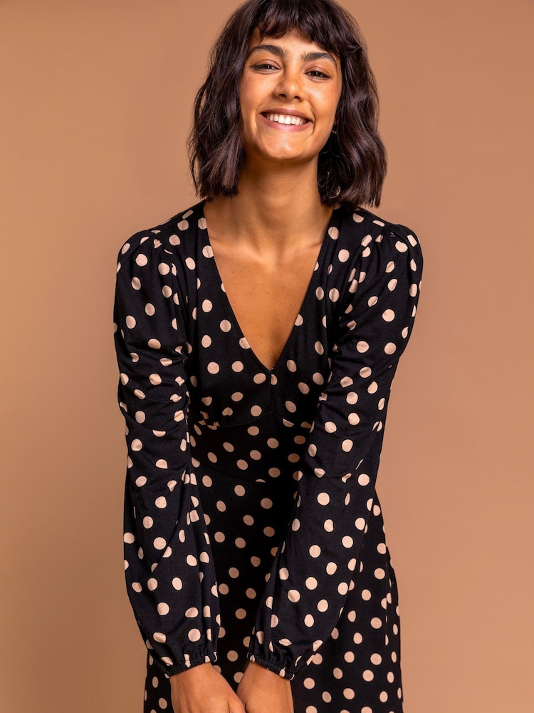 Roman Spot Frill Detail Print Dress - Image 4 of 4