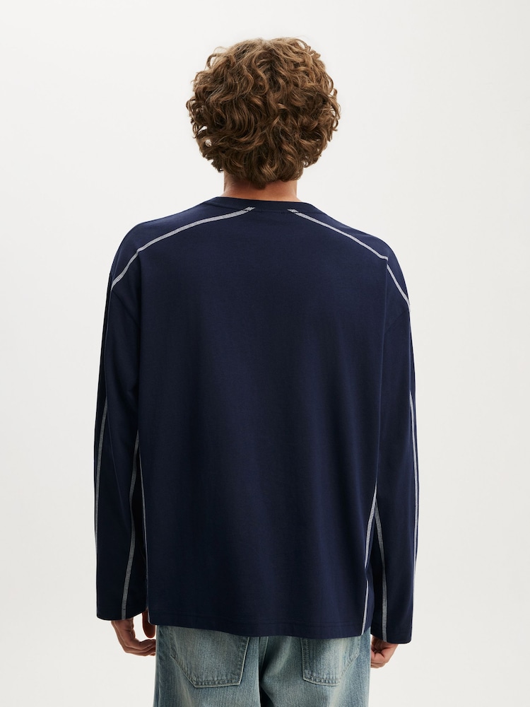 Cotton On Blue Regular Fit Graphic Long Sleeve T-Shirt - Image 2 of 4
