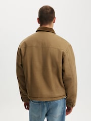 Cotton On Brown Cropped Canvas Harrington Jacket - Image 2 of 4