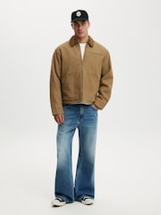 Cotton On Brown Cropped Canvas Harrington Jacket - Image 3 of 4