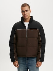 Cotton On Brown Puffer Jacket - Image 1 of 4