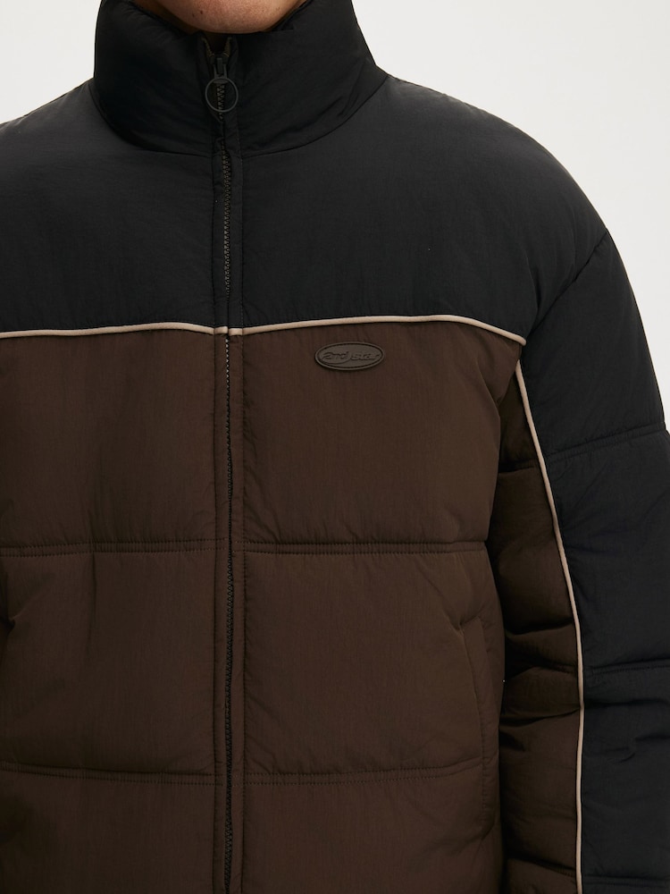 Cotton On Brown Puffer Jacket - Image 4 of 4 Cotton On Brown Puffer Jacket - Image 4 of 4