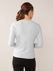 Gap Grey Lightweight Cotton Long Sleeve Crew Neck Cardigan - Image 2 of 4