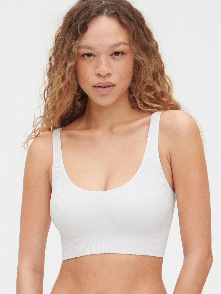 Gap White Seamless Ribbed Bralette - Image 1 of 4
