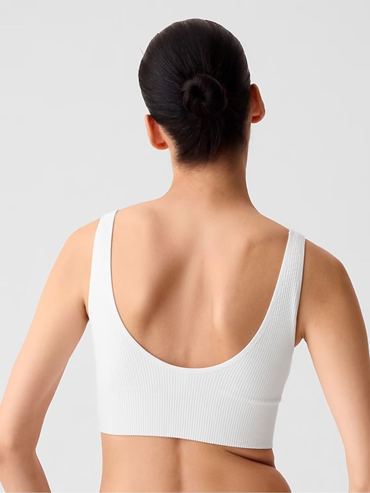 Gap White Seamless Ribbed Bralette - Image 2 of 4