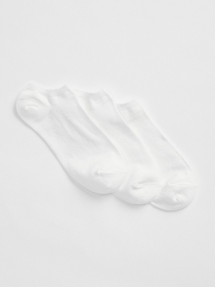 Gap White Adults 3 Pack Basic Trainer Socks - Image 1 of 1