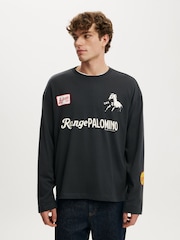 Cotton On Black Regular Fit Graphic Long Sleeve T-Shirt - Image 1 of 4