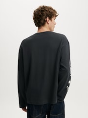 Cotton On Black Regular Fit Graphic Long Sleeve T-Shirt - Image 2 of 4