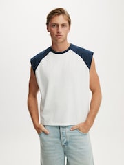 Cotton On White Cropped Fit Muscle Vest - Image 1 of 4