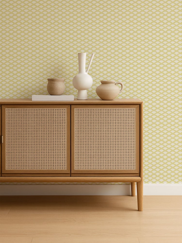 Scion Buttercup Pomona Scallop Frill A4 Wallpaper Sample - Image 2 of 2 Scion Buttercup Pomona Scallop Frill A4 Wallpaper Sample - Image 2 of 2