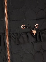 Monsoon Black Harriett Heart Quilted Coat - Image 3 of 3