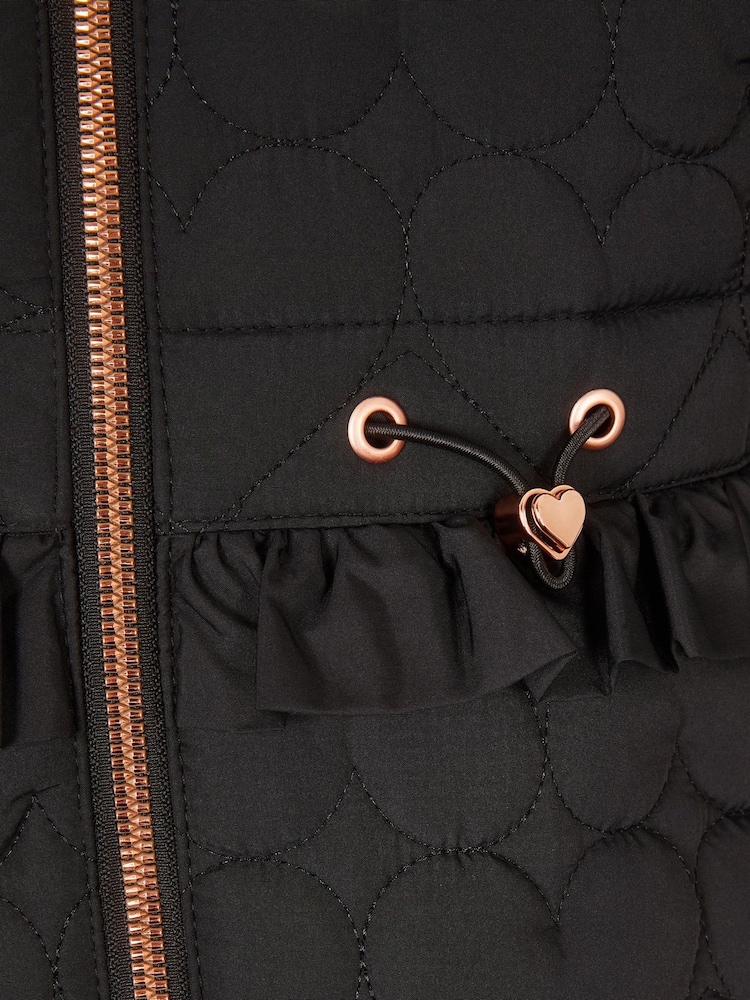 Monsoon Black Harriett Heart Quilted Coat - Image 3 of 3 Monsoon Black Harriett Heart Quilted Coat - Image 3 of 3
