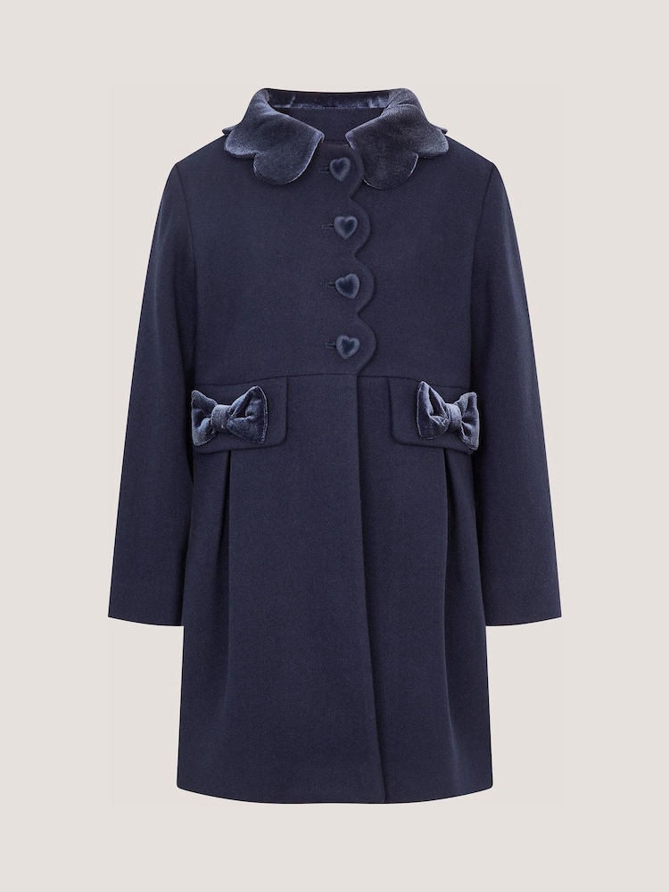 Monsoon Blue Scallop Collar Coat - Image 2 of 3 Monsoon Blue Scallop Collar Coat - Image 2 of 3