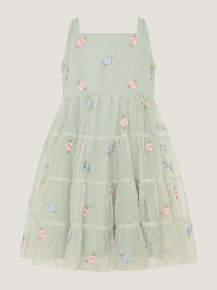 Monsoon Green Baby Luna Emb Thea Dress - Image 2 of 4 Monsoon Green Baby Luna Emb Thea Dress - Image 2 of 4