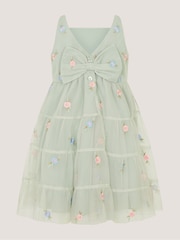 Monsoon Green Baby Luna Emb Thea Dress - Image 3 of 4