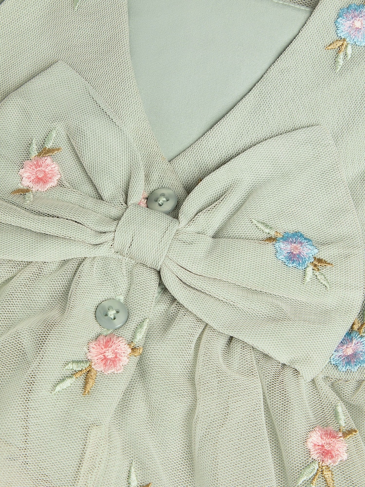 Monsoon Green Baby Luna Emb Thea Dress - Image 4 of 4 Monsoon Green Baby Luna Emb Thea Dress - Image 4 of 4