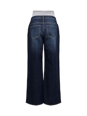 Mamalicious Blue Maternity Over Bump Wide Leg Jeans - Image 6 of 6