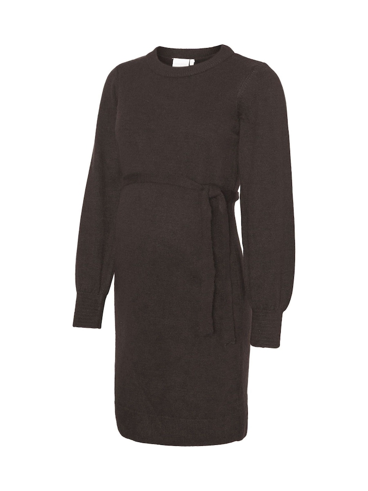 Mamalicious Brown Maternity Long Sleeve Knitted Belted Dress - Image 5 of 5 Mamalicious Brown Maternity Long Sleeve Knitted Belted Dress - Image 5 of 5