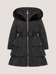Itim - Monsoon Taylor Bow Hooded Puffer Coat - Larawan 1 ng 2