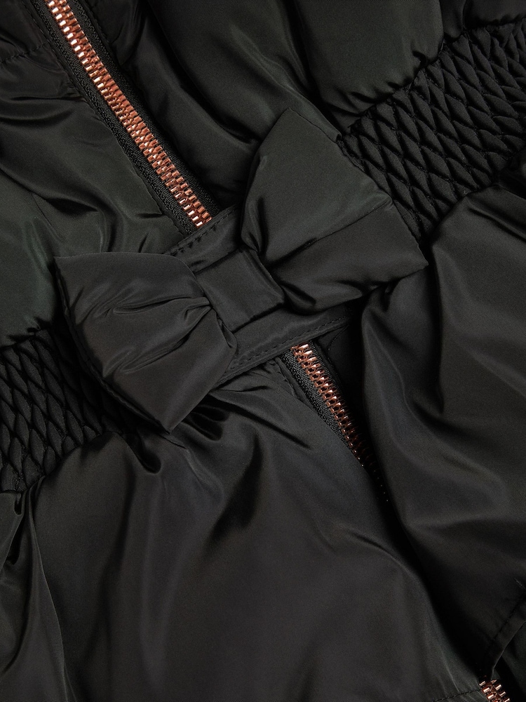 Itim - Monsoon Taylor Bow Hooded Puffer Coat - Larawan 2 ng 2