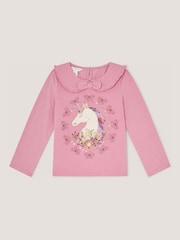 Monsoon Pink Unicorn Portrait Long Sleeve Top - Image 2 of 3