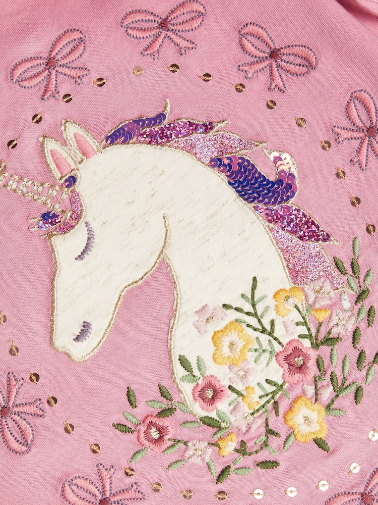 Monsoon Pink Unicorn Portrait Long Sleeve Top - Image 3 of 3 Monsoon Pink Unicorn Portrait Long Sleeve Top - Image 3 of 3