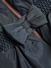 Monsoon Blue Taylor Bow Hooded Puffer Coat - Image 3 of 3